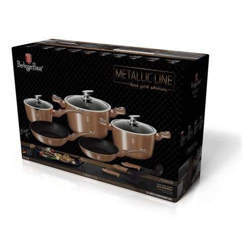 Berlinger Haus Marble Coating Cookware 12 Piece Set - Rose Gold Collection BH-1696