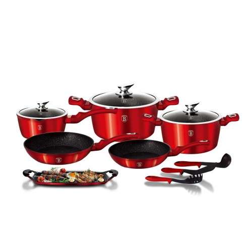 ** Berlinger Haus Marble Coating Cookware 12 Piece Set**BH-1695