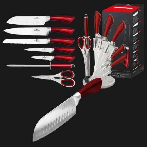 Berlinger Haus 8-Piece Stainless Steel Knife Set With Stand Infinity Line bh-2043