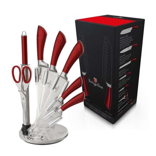 Berlinger Haus 8-Piece Stainless Steel Knife Set With Stand Infinity Line bh-2043