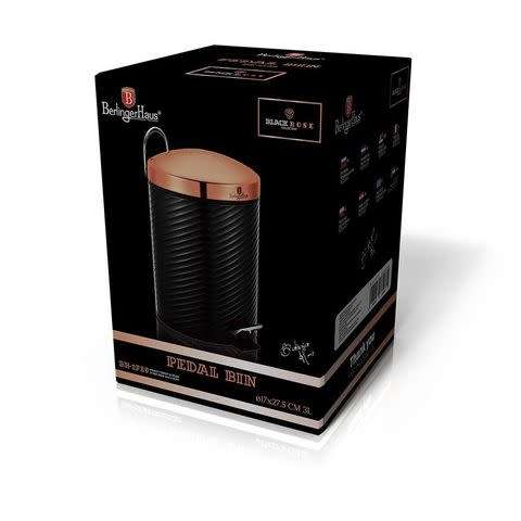 Berlinger Haus 3L Pedal Bin ¿ Black Rose Gold Collection BH-1729