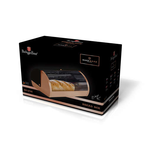 Berlinger Haus Premium Quality Bread Box ¿ Black Rose Gold Collection BH-1735