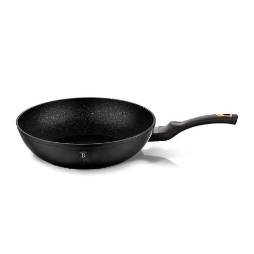 Berlinger Haus 28cm Marble Coating Non-Stick Wok  Black Rose Gold Collection BH-1638N