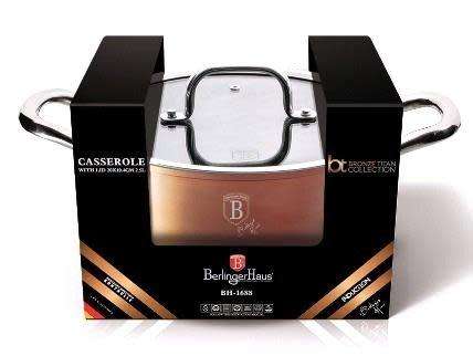 Berlinger Haus Marble Coating Casserole with Lid 24cm - Bronze Titan Collection BH-1688
