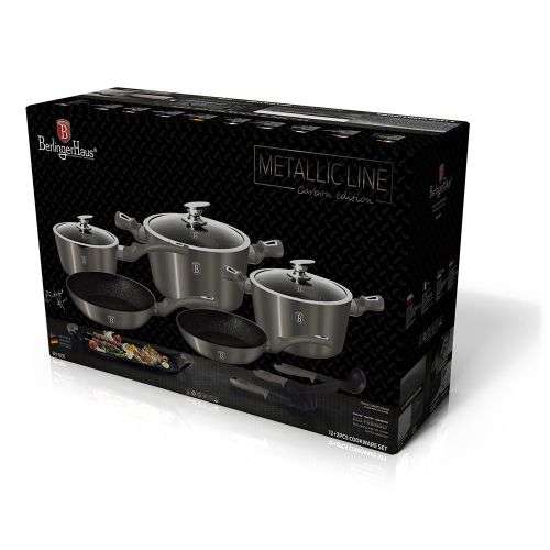 Berlinger Haus Marble Coating Cookware 12 Piece Set  metallic carbon BH-1697