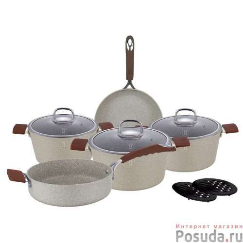 Berlinger Haus 10 pcs cookware set, Beige Stone Touch Line BH-1168