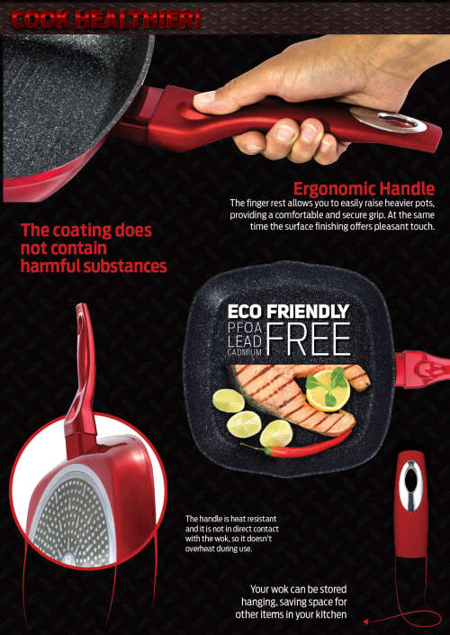 Berlinger Haus 3-Piece Metallic  Marble Coated Turbo Induction Frypan & Grill Pan Set -BH-1289