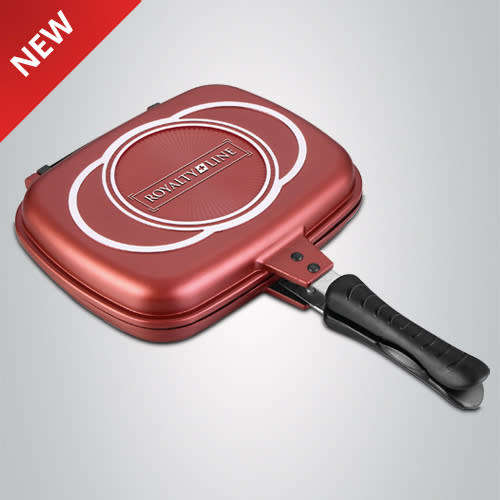 Royalty Line Supreme Marble Coating Double Fry & Grill Pan 28cm -Copper RL-DF28M