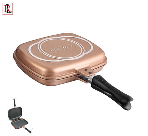 Royalty Line Supreme Marble Coating Double Fry & Grill Pan 28cm -Copper RL-DF28M