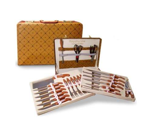 Royalty Line 25-Piece Knife Set in Leather Brief-Case RL-K25LB