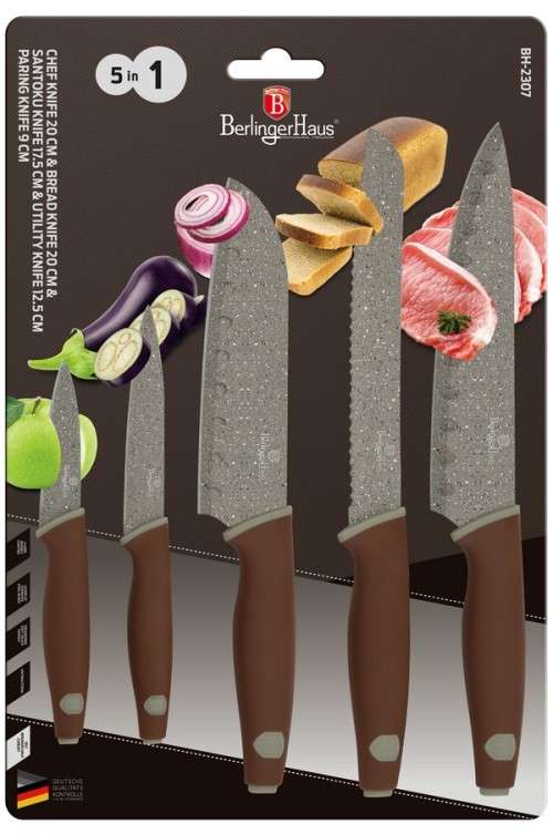 Berlinger Haus Granit Diamond Line 5 pcs knife set with marble coating, Granit Diamond Line, BH-2307