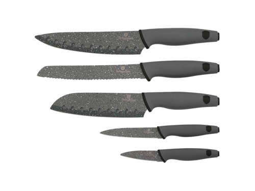 Berlinger Haus Granit Diamond Line 5 pcs knife set with marble coating, gray / black, BH-2306