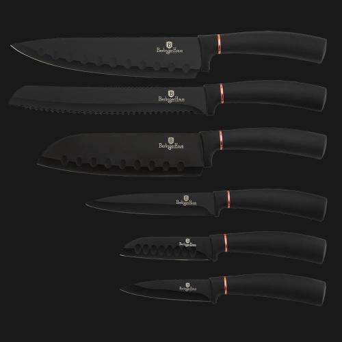 Berlinger Haus 6-Piece Marble Coating Knife Set ¿ Black Rose Gold Collection BH-2337