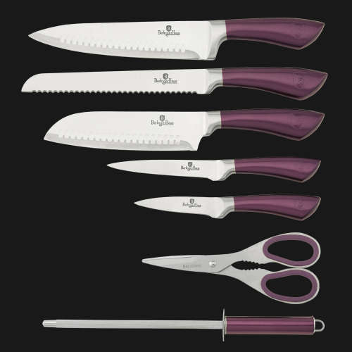 Berlinger Haus  BH-2266 8 pcs knife set with stand, purple metallic SS, Infinity Line