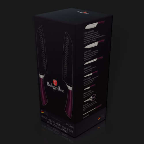 Berlinger Haus  BH-2266 8 pcs knife set with stand, purple metallic SS, Infinity Line