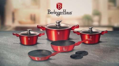 Berlinger Haus 10-Piece Marble Coating Metallic Line Cookware Set