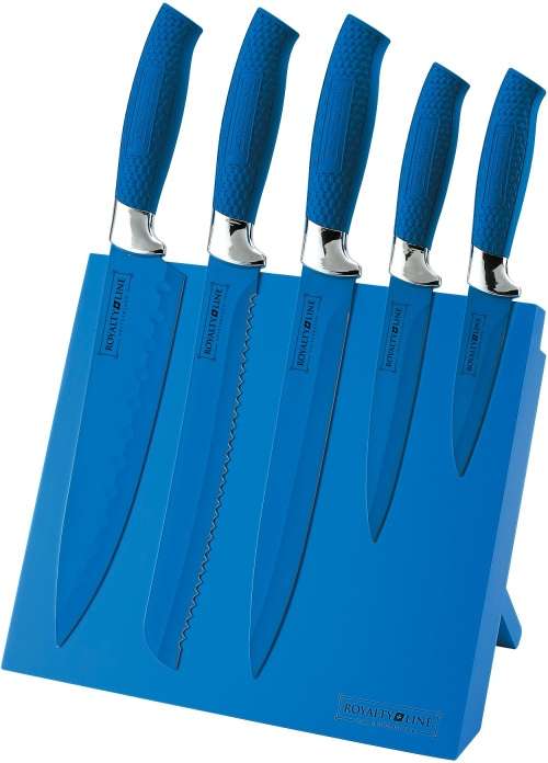 Royalty Line Knife Set with Stand 5 Piece Stainless Steel