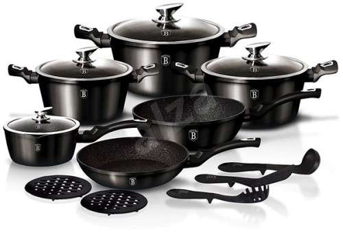 BerlingerHaus Royal Black Metallic Line BH-1664 Set of dishes 15pcs