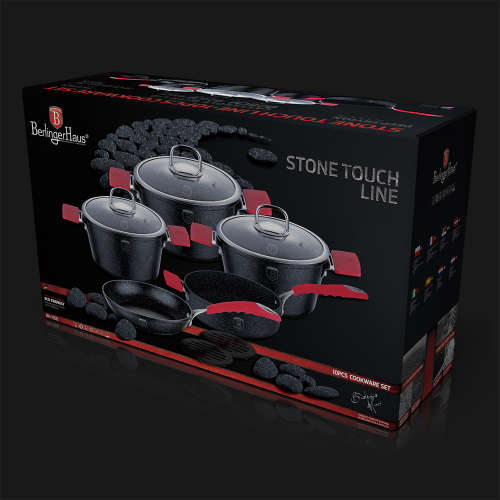 Berlinger Haus BH-1166 10 pcs cookware set, Black Stone Touch Line