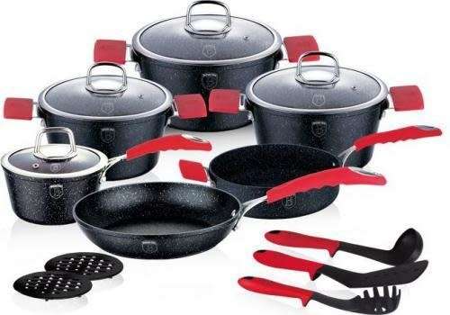 Berlinger Haus BH-1172 15 pcs cookware set, Black Stone Touch Line