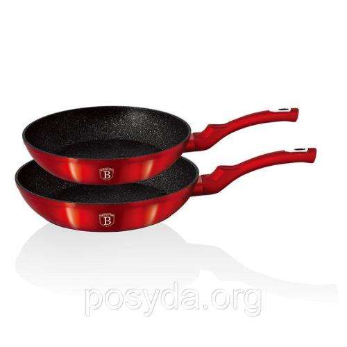 **BERLINGER HAUS 2-PIECE FRYPAN SET - BURGUNDY METALLIC