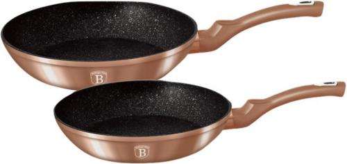 **Berlinger Haus 2-Piece Marble Coating Frypan Set - Rose Gold