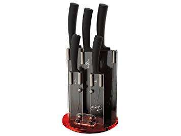 Berlinger Haus 6 pcs knife set with stand, Burgundy Metallic Line,BH-2384