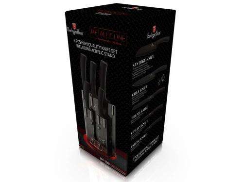 Berlinger Haus 6 pcs knife set with stand, Burgundy Metallic Line,BH-2384