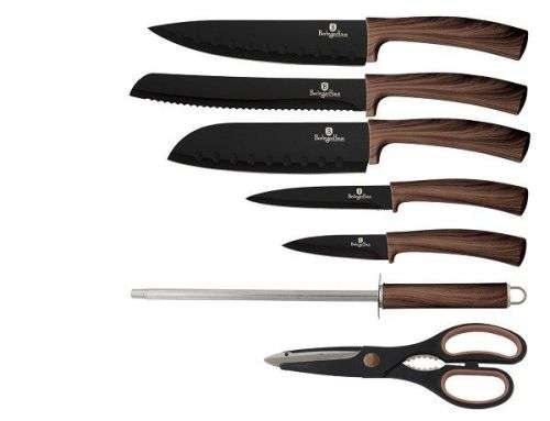 **FREE SHIPPING**BERLINGER HAUS BH-2285 8 pcs knife set with stand, Forest Line