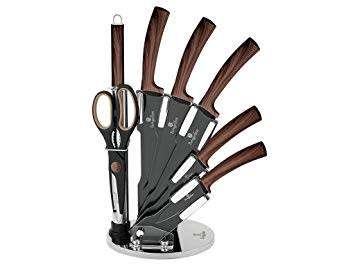 **FREE SHIPPING**BERLINGER HAUS BH-2285 8 pcs knife set with stand, Forest Line