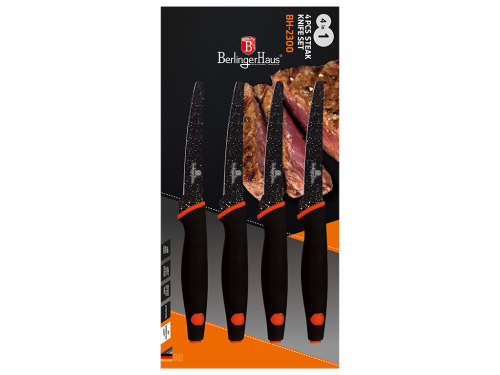 **BERLINGER HAUS 4-PIECE MARBLE COATING STEAK KNIFE SET- GRANIT DIAMOND LINE