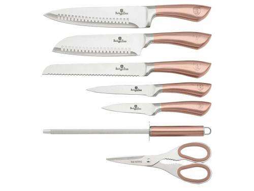 Berlinger Haus 8 pcs knife set with stand, Rose Gold Collection, BH-2374