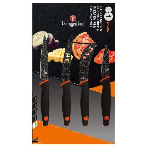 Berlinger Haus 4-Piece Marble Coating Knife Set- Granit Diamond Line