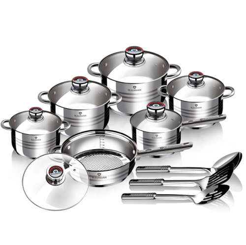 BLAUMANN 15-PIECE STAINLESS STEEL COOKWARE SET GOURMET LINE