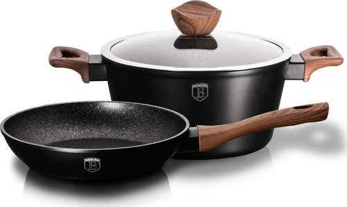 Berlinger Haus - Ebony Rosewood Marble Coating Cookware Set - 3 Piece