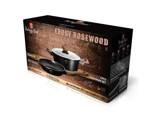 Berlinger Haus - Ebony Rosewood Marble Coating Cookware Set - 3 Piece