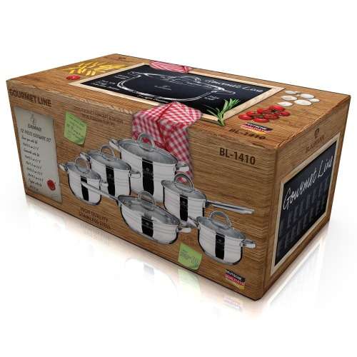 Blaumann 12-Piece Stainless Steel Induction Bottom Cookware Set