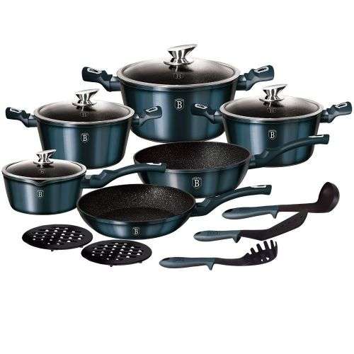 Berlinger Haus 15 Piece Marble Coating Cookware Set - Aquamarine Edition