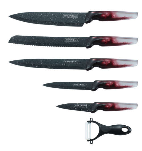 **Royalty Line 5-Piece Marble Coating Knife Set RL-TP5T