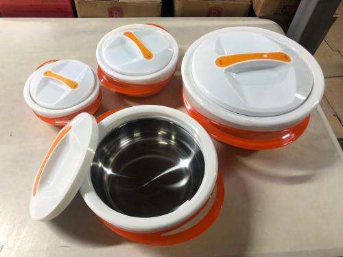 4 Pcs Insulated Hot Pot Food Warmer Casserole Thermal Hotpot Set (Orange)