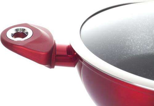 Berlinger Haus Shallow Pot with Lid, 28cm Burgandy Metallic Line