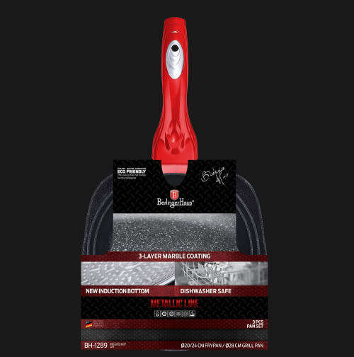 Berlinger Haus 3-Piece Metallic Marble Coated Set