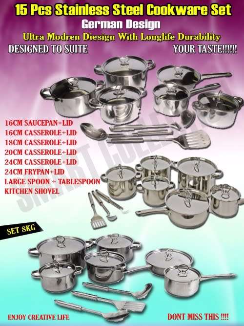 *****NEW ARRIVAL NEW STYLE  DOLPHIN 15 PCS COOKWARE SET*** HEAVY POTS**