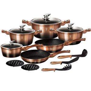 Berlinger Haus 15 Piece Marble Coating Cookware Set Rose Gold Noir Edition