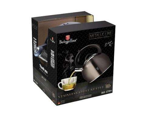 Berlinger Haus 3L Stainless Steel Whistling Kettle - Carbon Metallic,BH-1789
