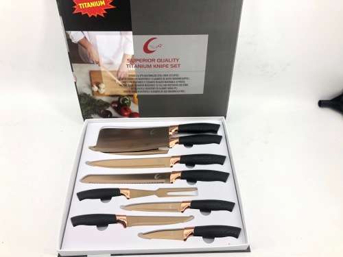 **TABLE PRIDE** SUPERIOR QUALITY TITANIUM KNIFE SET 8 PCS