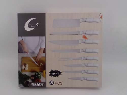**TABLE PRIDE**SUPERIOR QUALITY MARBLE HANDLE KNIFE SET 8 PCS