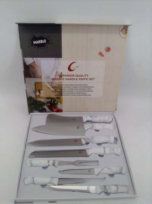 **TABLE PRIDE**SUPERIOR QUALITY MARBLE HANDLE KNIFE SET 8 PCS