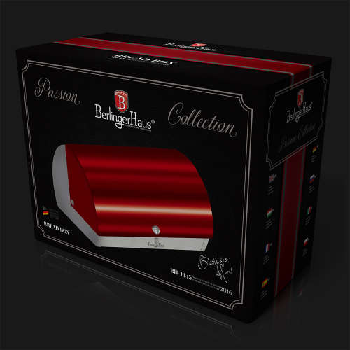 Berlinger Haus 38cm Premium Bread Box - Burgundy Metallic,BH-1345