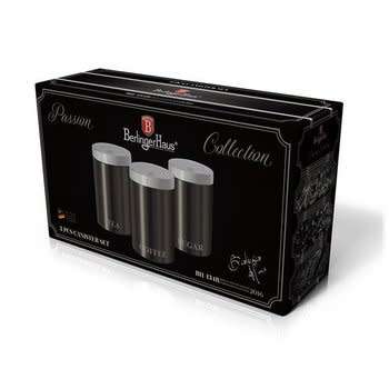 **FREE SHIPPING**Berlinger Haus - Premium 3-Piece Metallic Carbon Canister Set,BH-1348